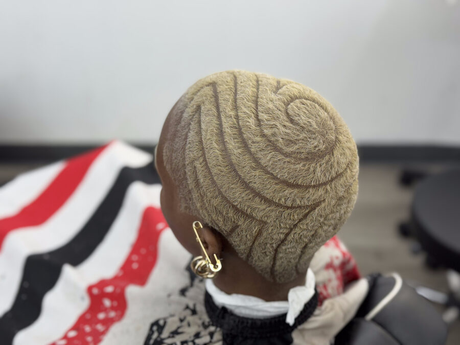 Freehand wave pattern hair art design