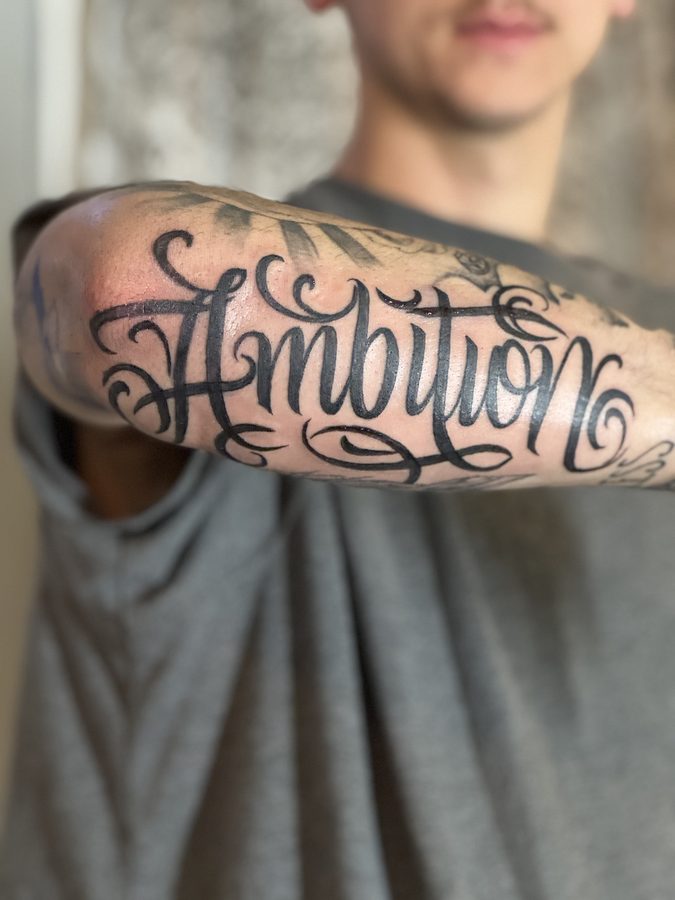 Large custom back tattoo by Shaun Fade